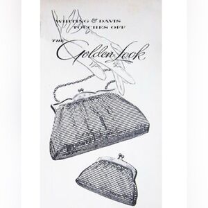 Vintage 1968 Whiting & Davis Black Mesh Evening Bag – Original Box & Receipt